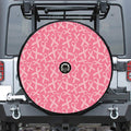 Pink Ribbon Breast Cancer Pattern Print Tire Cover With Camera Hole