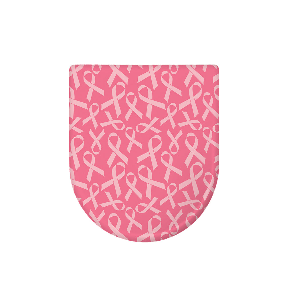 Pink Ribbon Breast Cancer Pattern Print Toilet Lid Cover