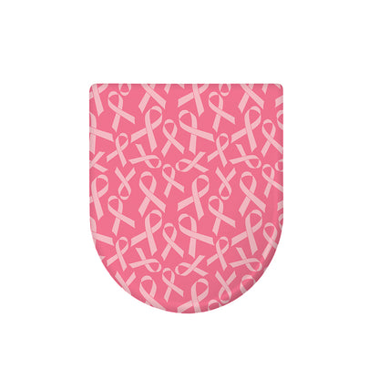 Pink Ribbon Breast Cancer Pattern Print Toilet Lid Cover