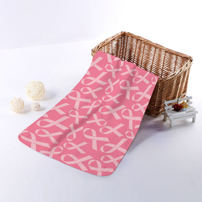 Pink Ribbon Breast Cancer Pattern Print Towel