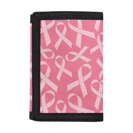 Pink Ribbon Breast Cancer Pattern Print Trifold Wallet