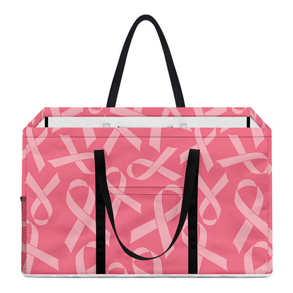 Pink Ribbon Breast Cancer Pattern Print Utility Tote Bag