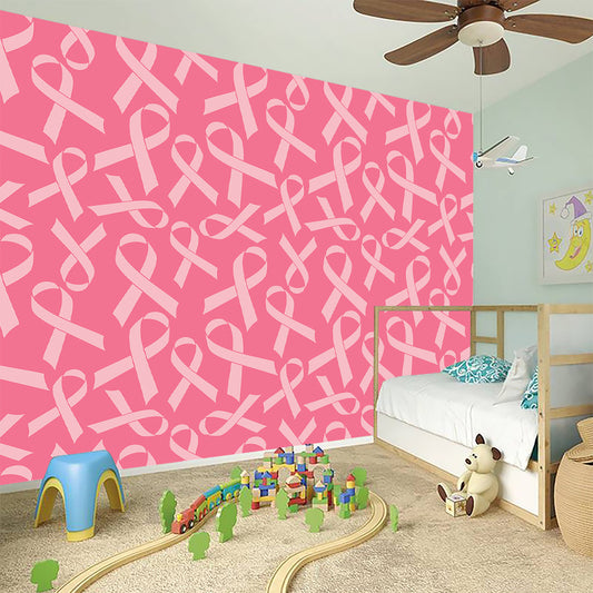 Pink Ribbon Breast Cancer Pattern Print Wall Sticker