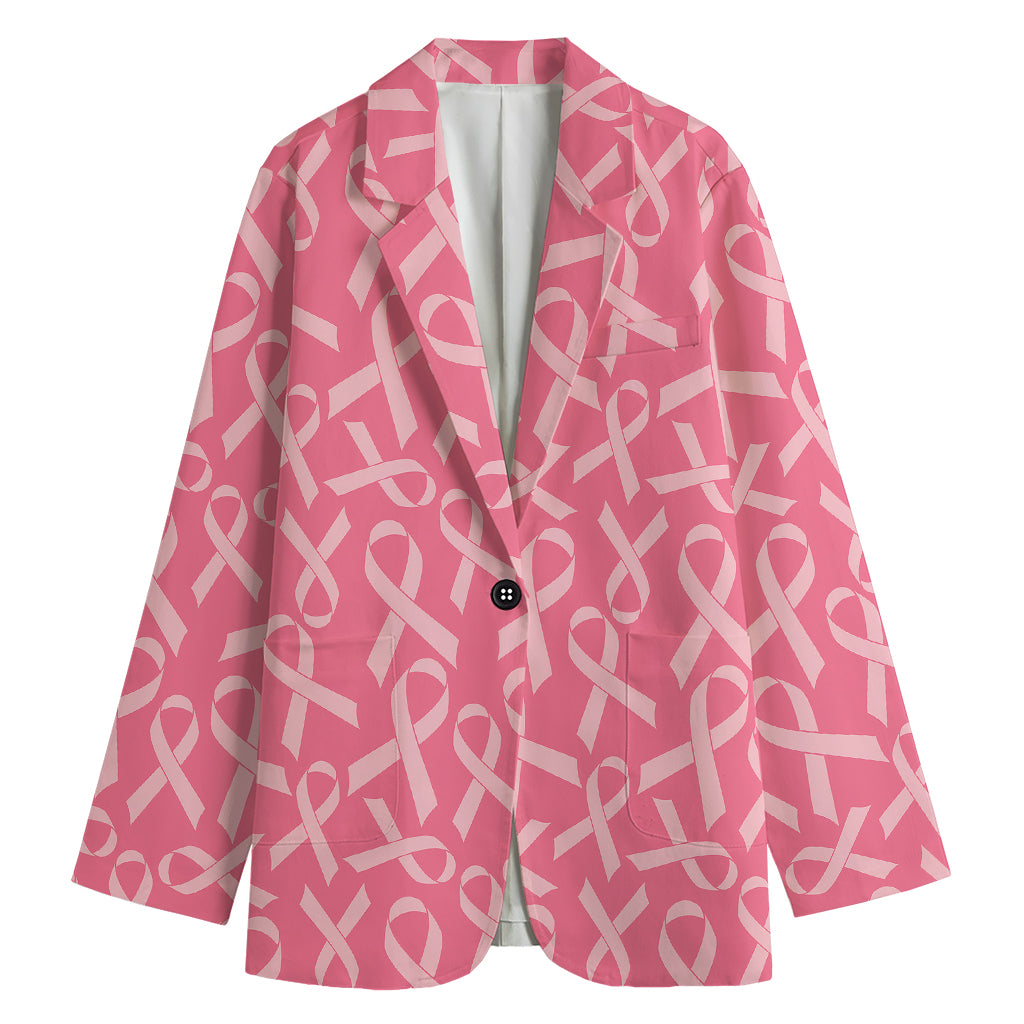 Pink Ribbon Breast Cancer Pattern Print Women's Blazer