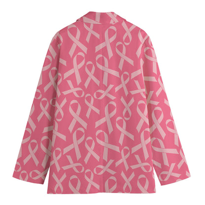 Pink Ribbon Breast Cancer Pattern Print Women's Blazer