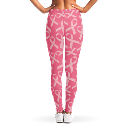 Pink Ribbon Breast Cancer Pattern Print Women's Leggings