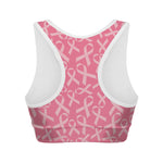 Pink Ribbon Breast Cancer Pattern Print Women's Sports Bra