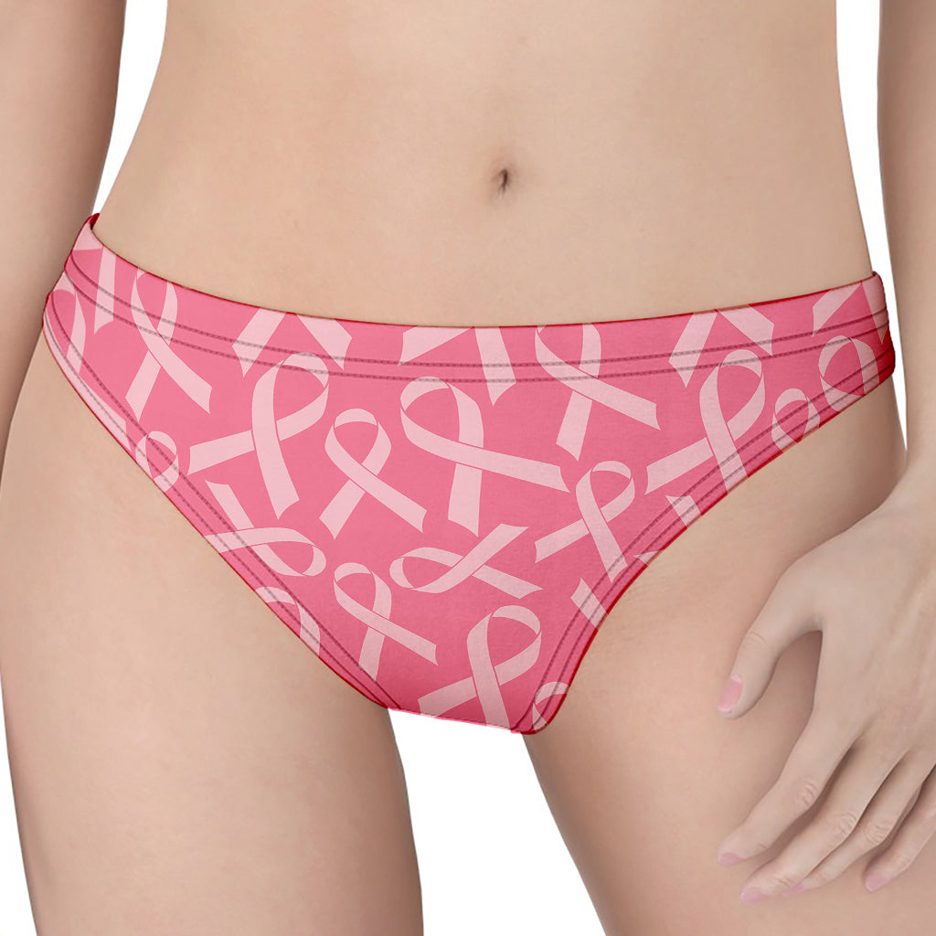 Pink Ribbon Breast Cancer Pattern Print Women's Thong