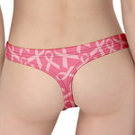 Pink Ribbon Breast Cancer Pattern Print Women's Thong