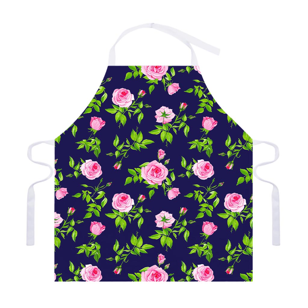 Pink Rose Floral Flower Pattern Print Adjustable Apron