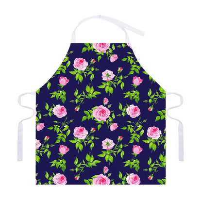 Pink Rose Floral Flower Pattern Print Adjustable Apron