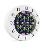 Pink Rose Floral Flower Pattern Print Alarm Clock