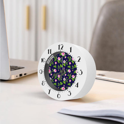 Pink Rose Floral Flower Pattern Print Alarm Clock