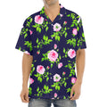 Pink Rose Floral Flower Pattern Print Aloha Shirt