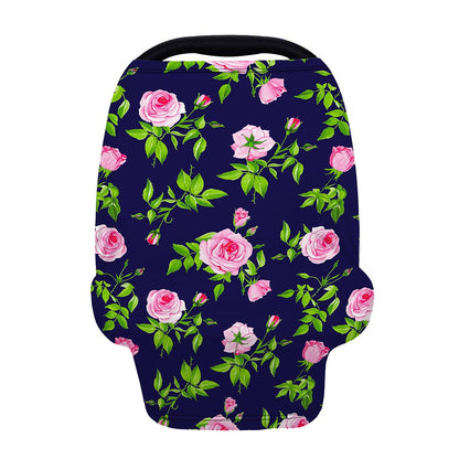 Pink Rose Floral Flower Pattern Print Baby Seat Cover