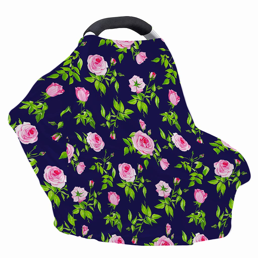 Pink Rose Floral Flower Pattern Print Baby Seat Cover
