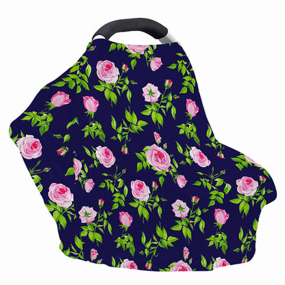 Pink Rose Floral Flower Pattern Print Baby Seat Cover
