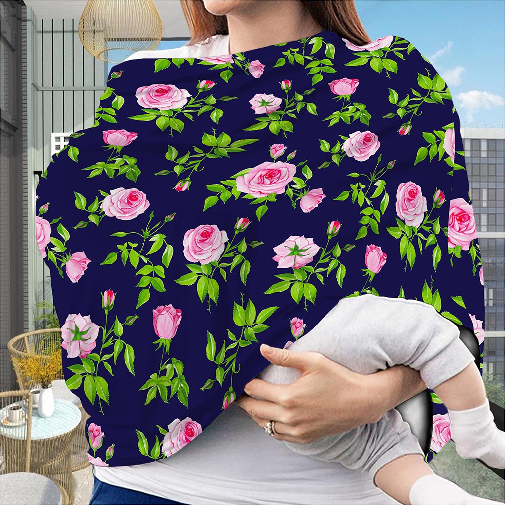 Pink Rose Floral Flower Pattern Print Baby Seat Cover