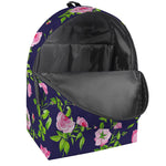 Pink Rose Floral Flower Pattern Print Backpack