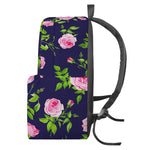 Pink Rose Floral Flower Pattern Print Backpack