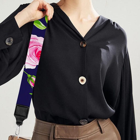 Pink Rose Floral Flower Pattern Print Bag Strap