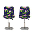 Pink Rose Floral Flower Pattern Print Bar Stool Covers
