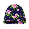 Pink Rose Floral Flower Pattern Print Beanie