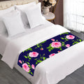 Pink Rose Floral Flower Pattern Print Bed Runner