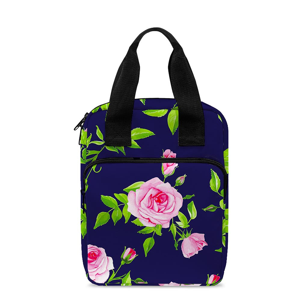 Pink Rose Floral Flower Pattern Print Bible Tote Bag