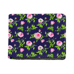 Pink Rose Floral Flower Pattern Print Bifold Wallet