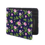 Pink Rose Floral Flower Pattern Print Bifold Wallet