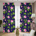 Pink Rose Floral Flower Pattern Print Dimout Pencil Pleat Curtains
