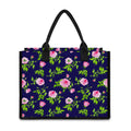 Pink Rose Floral Flower Pattern Print Canvas Tote Bag