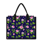 Pink Rose Floral Flower Pattern Print Canvas Tote Bag