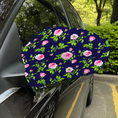 Pink Rose Floral Flower Pattern Print Car Side Mirror Covers
