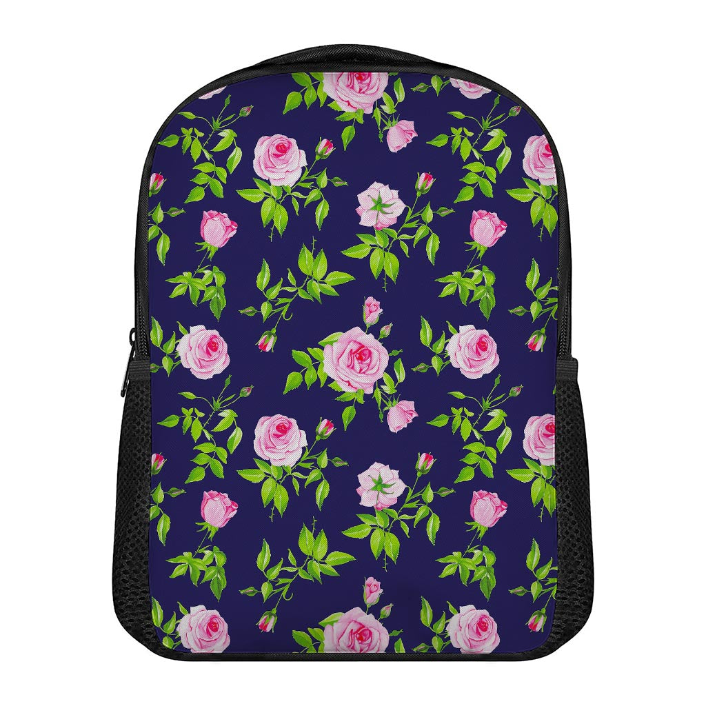 Pink Rose Floral Flower Pattern Print Casual Backpack