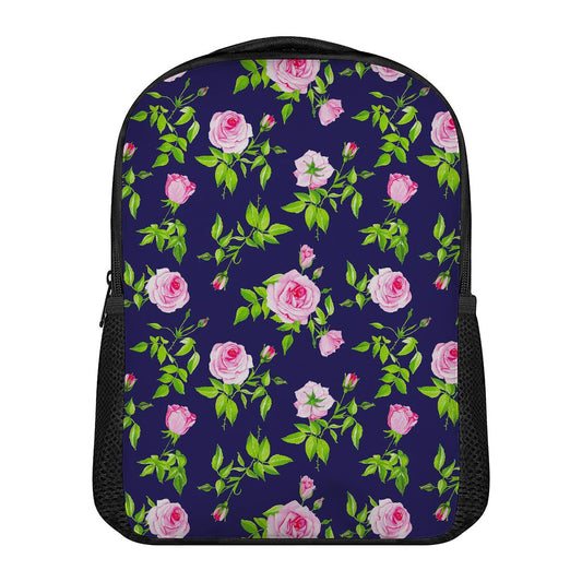Pink Rose Floral Flower Pattern Print Casual Backpack