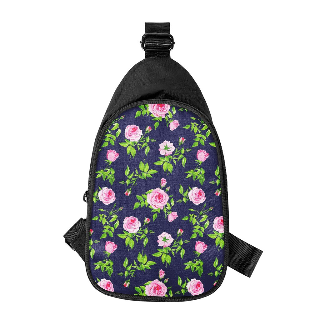Pink Rose Floral Flower Pattern Print Chest Bag