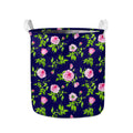 Pink Rose Floral Flower Pattern Print Collapsible Laundry Basket