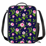 Pink Rose Floral Flower Pattern Print Crossbody Lunch Bag