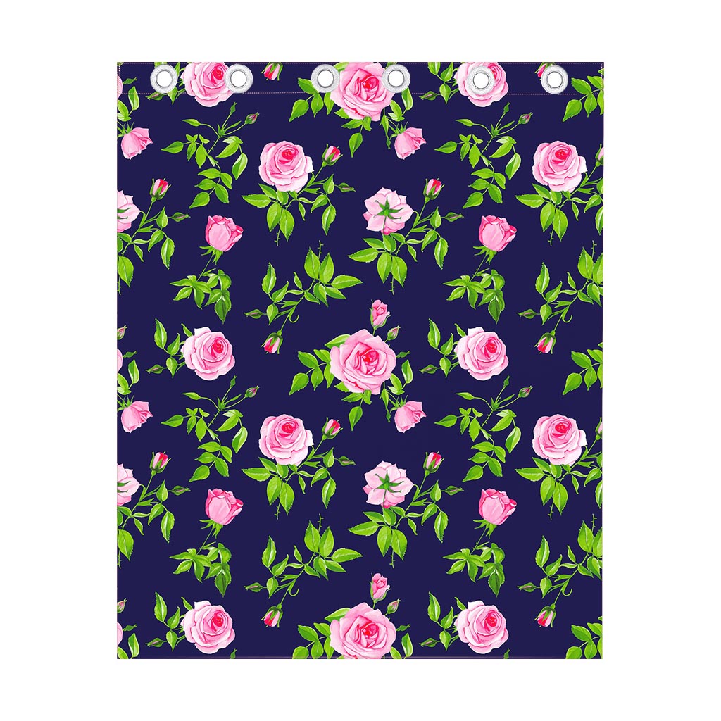 Pink Rose Floral Flower Pattern Print Curtain