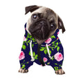 Pink Rose Floral Flower Pattern Print Dog Zip Up Hoodie