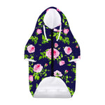 Pink Rose Floral Flower Pattern Print Dog Zip Up Hoodie