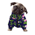 Pink Rose Floral Flower Pattern Print Dog Zip Up Jacket