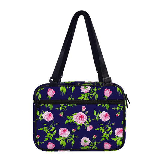 Pink Rose Floral Flower Pattern Print Double Strap Bible Bag