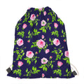 Pink Rose Floral Flower Pattern Print Drawstring Bag