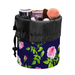 Pink Rose Floral Flower Pattern Print Drawstring Makeup Bag