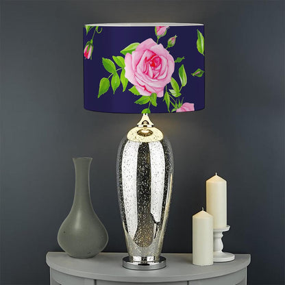 Pink Rose Floral Flower Pattern Print Drum Lamp Shade