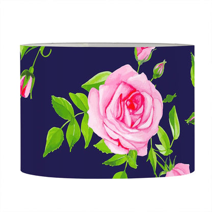 Pink Rose Floral Flower Pattern Print Drum Lamp Shade