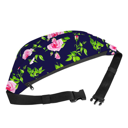 Pink Rose Floral Flower Pattern Print Fanny Pack